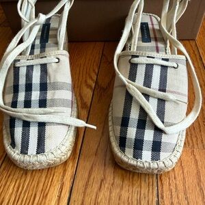 Burberry Beige and Black Espadrilles